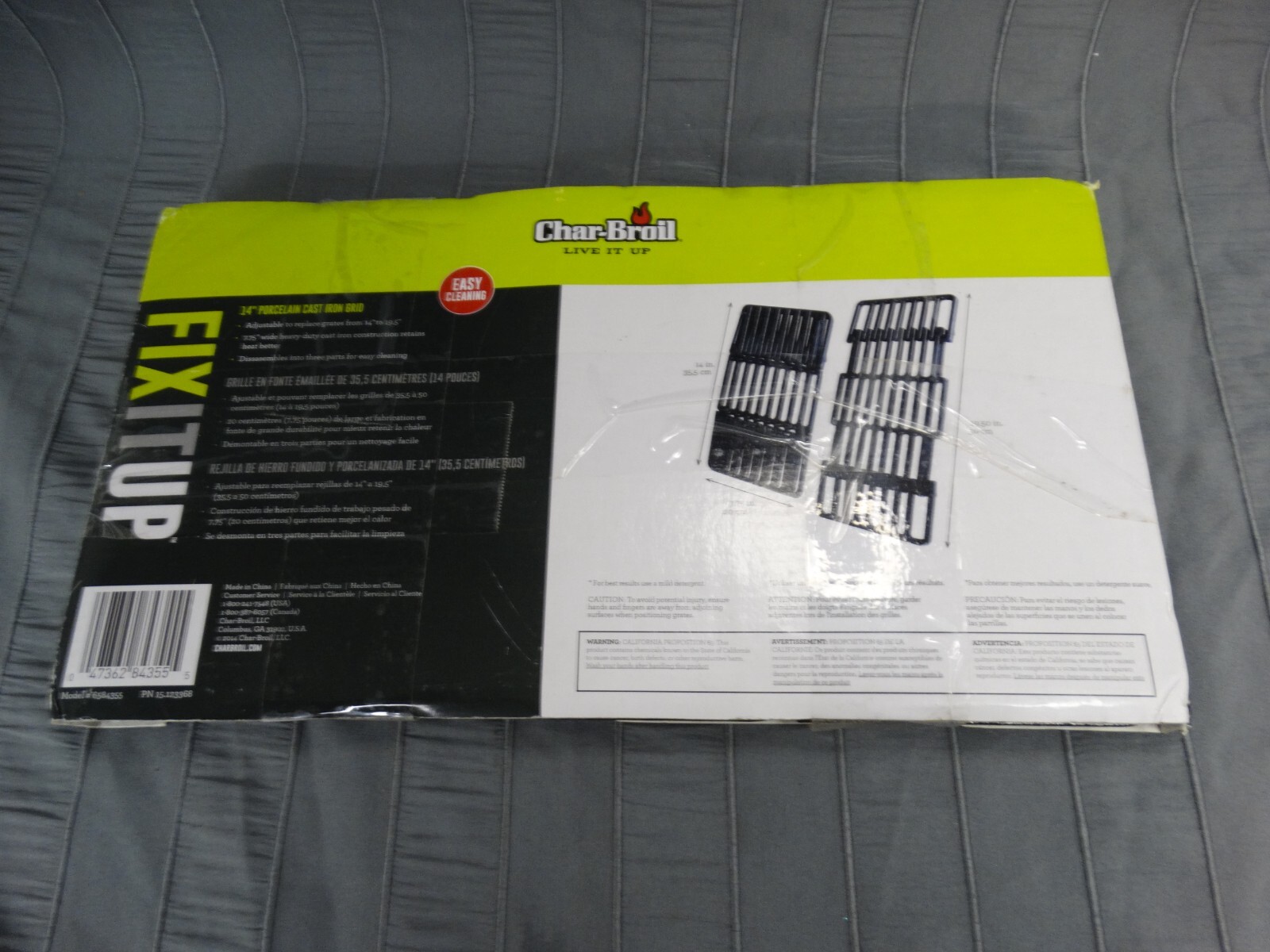 Char-Broil 14" Porcelain Cast Iron Grid Replacement Part Adjustable 14" - 19.5"