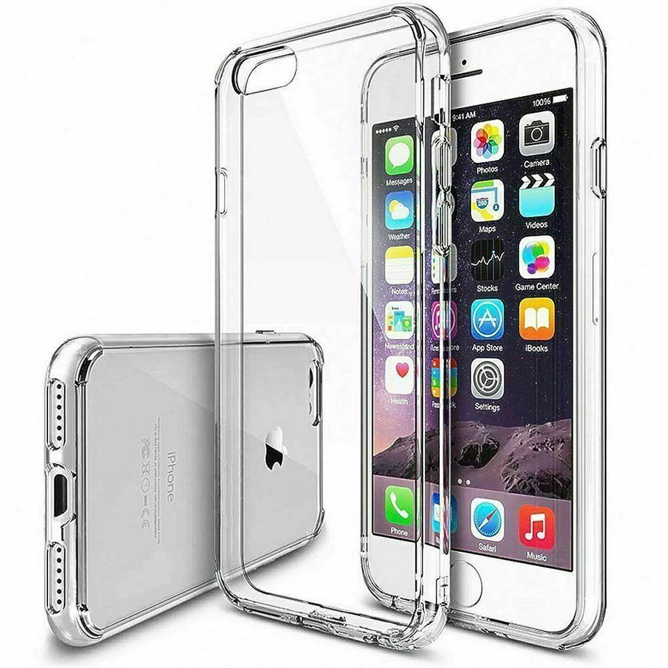 High Quality Shockproof Silicone Clear Bumper Cover Case for iPhone 6 6s + Plus - Image 2 of 4