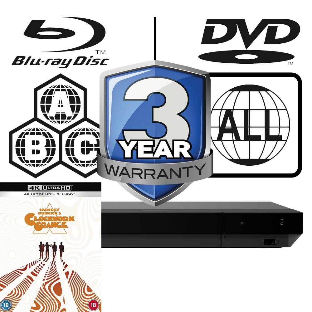 Sony Blu-ray Player UBP-X700K All Zone Free MultiRegion 4K & A Clockwork Orange