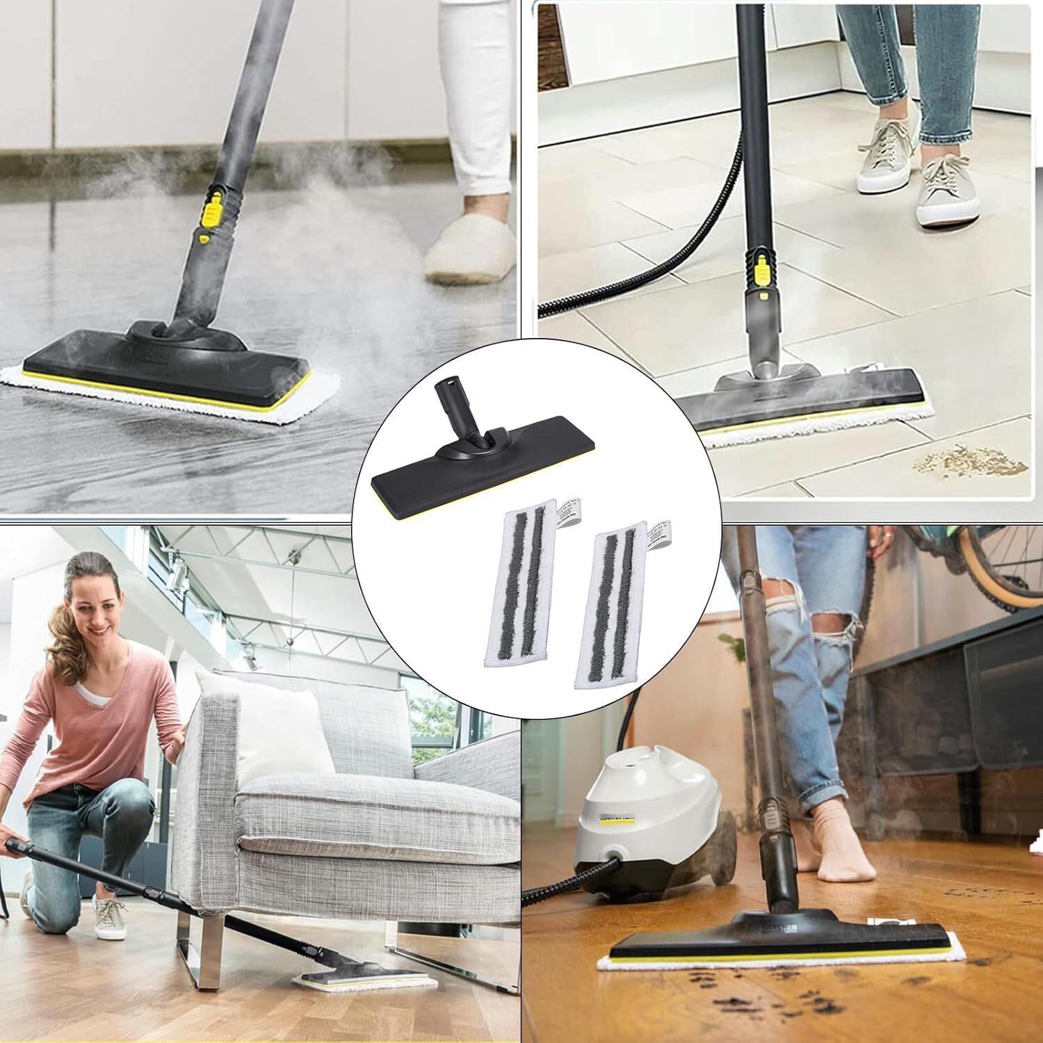 3 Pack Floor Nozzle Microfibre Cloth for Kärcher SC2 SC3 SC4 SC5 Steam Cleaner