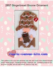 Gingerbread Gnome Christmas Magnet- Plastic Canvas Pattern or Kit