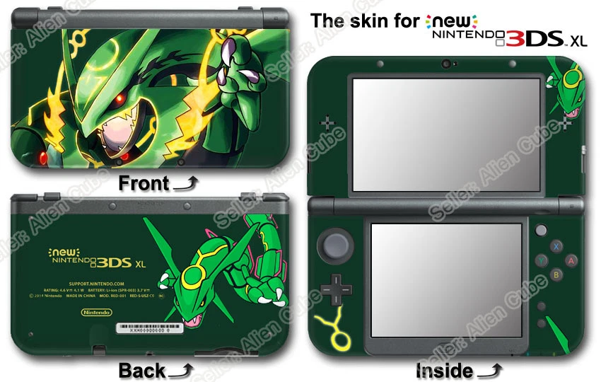 Pokemon Emerald Rayquaza Classic Edition Skin Sticker Cover NEW 3DS XL | eBay