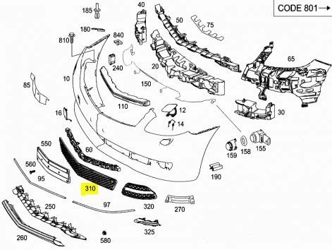 Parrilla central inferior parachoques delantero Mercedes Benz CL W216 AMG A2168851053 NO🇺🇸DUTY Foto 4 de 4