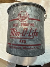 Vintage Full float Frabell Min-O-Life 480 Fishing Minnow Bucket . Pre 1963 Mfg