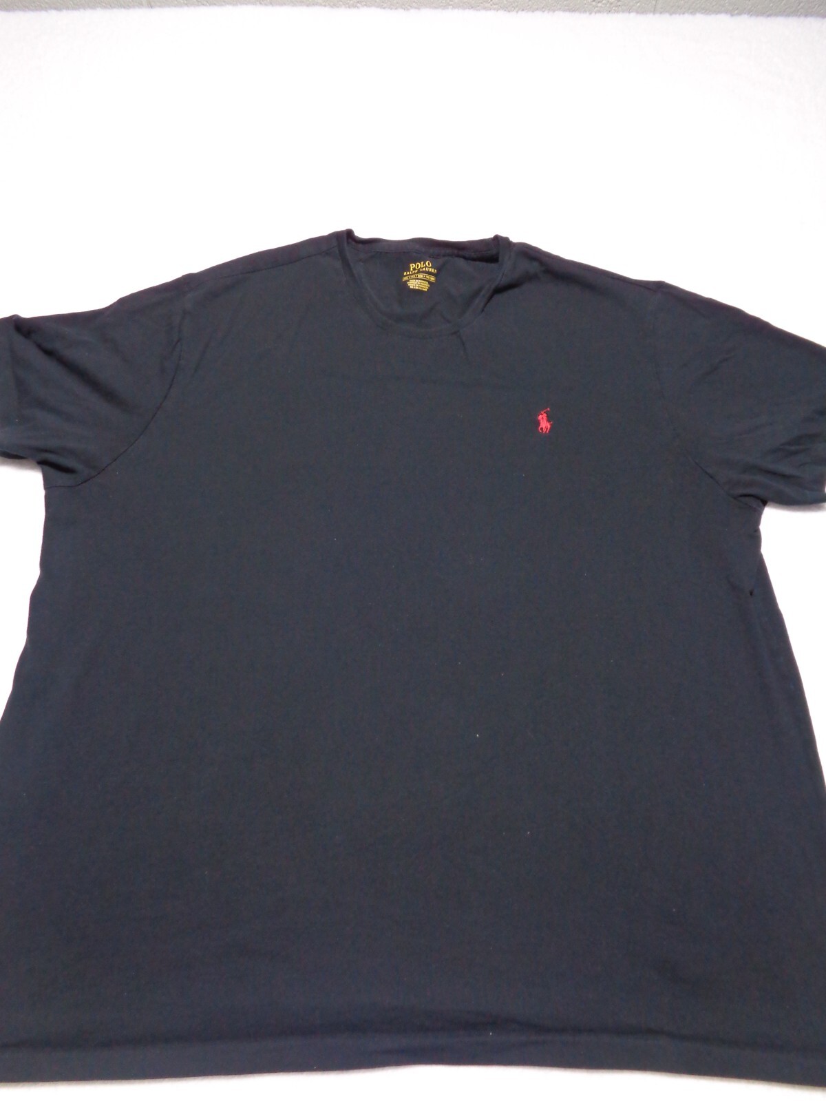 Polo Ralph Lauren camicia uomo XXL nera girocollo rosso pony logo vestibilità classica maglietta