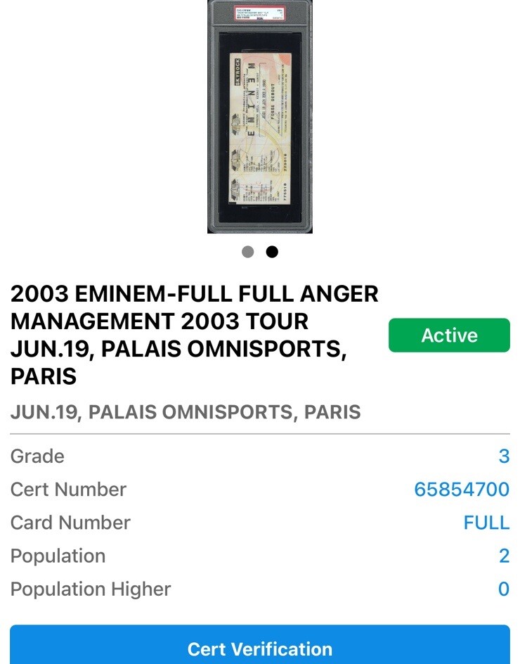 EMINEM “ANGER MANAGEMENT 2003”TOUR CONCERT FULL TICKET 6/19/2003