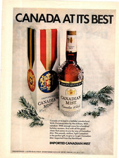 1973 Print Ad Canadian Mist Whisky Canada at its Best Snow Christmas Tree Pine