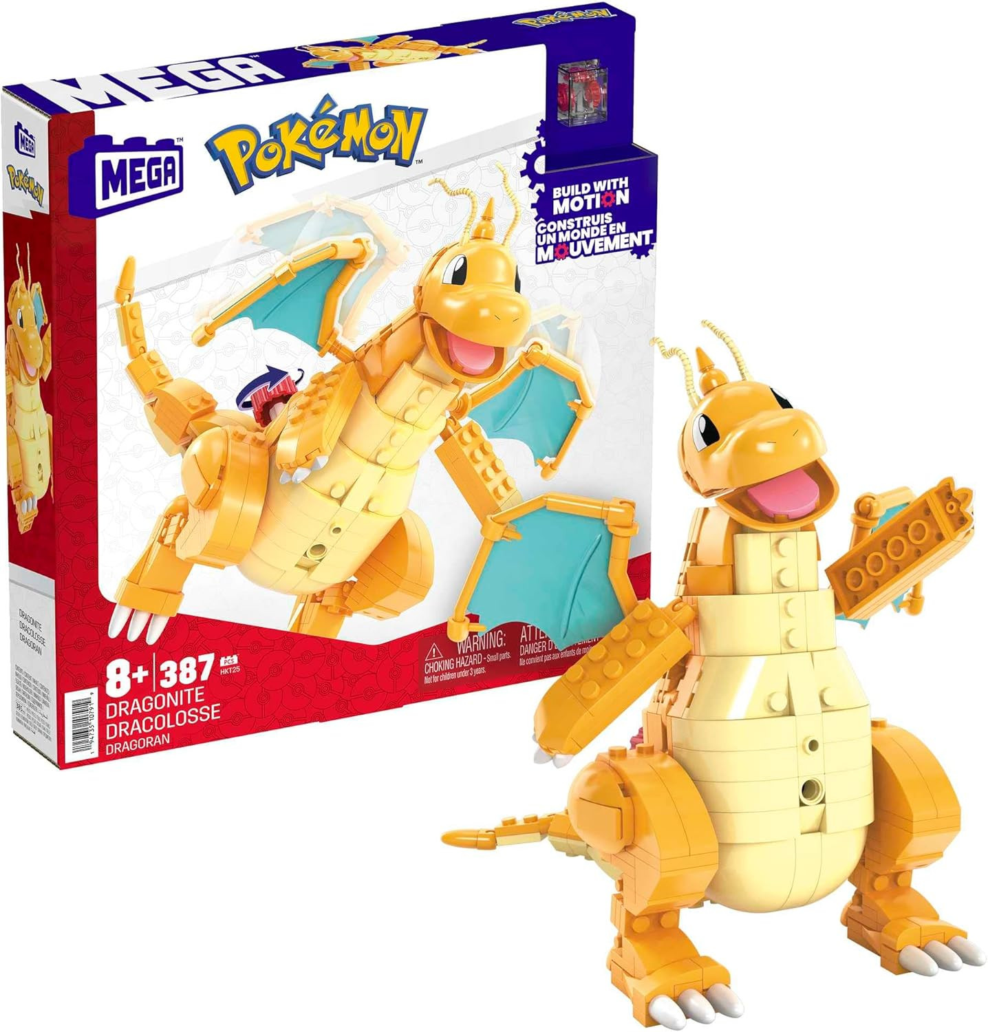 MEGA Pokmon Building Toys Set Dragonite with 388 Pieces Articulated and Poseab 7190₽