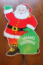 Christmas Santa Claus Season's Greetings Vintage Outdoor Yard Sign 27"