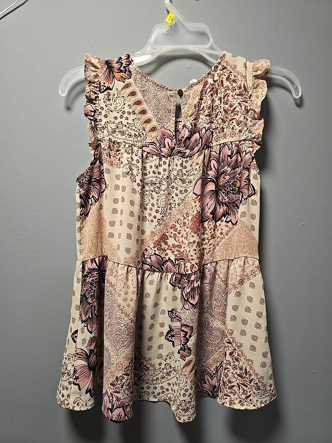 Maurices~Multicolor Patchwork Floral Babydoll Tan… - image 2