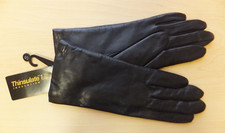New Women's Black Leather Gloves Thinsulate Lining Size Small