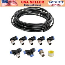 PUSH LOCK Black Vacuum Fitting Kit Turbo Wastegate & Solenoid for Turbo Vehicles
