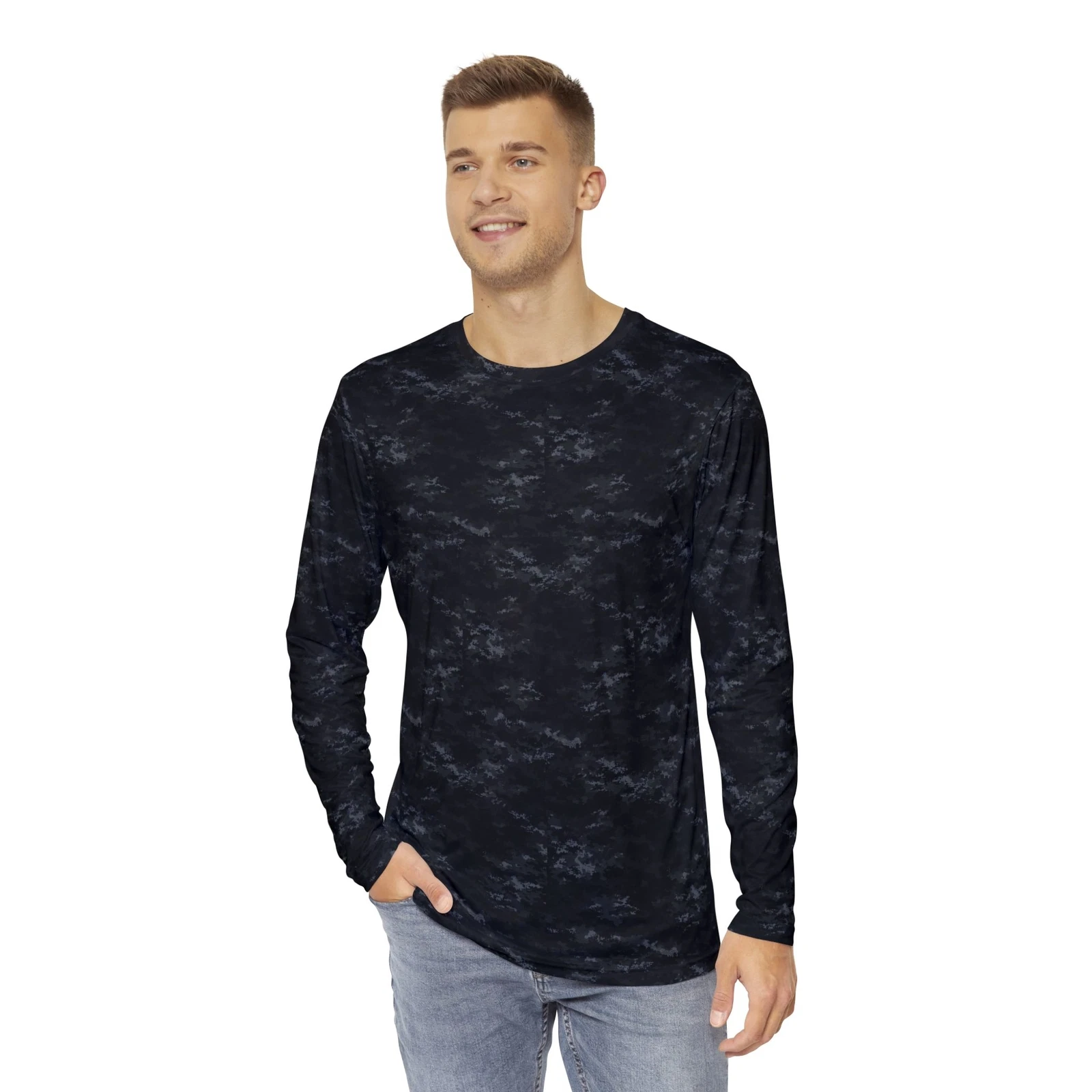 BLACK CAMO C2 Premium long sleeve tee outdoor hunting fishing sport camouflage