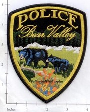 California - Bear Valley CA Police Dept Patch - 2 Bears