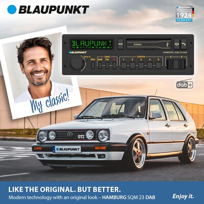 Retro Car Stereo Radio Blaupunkt Hamburg SQM 23 DAB 1980s USB MP3
