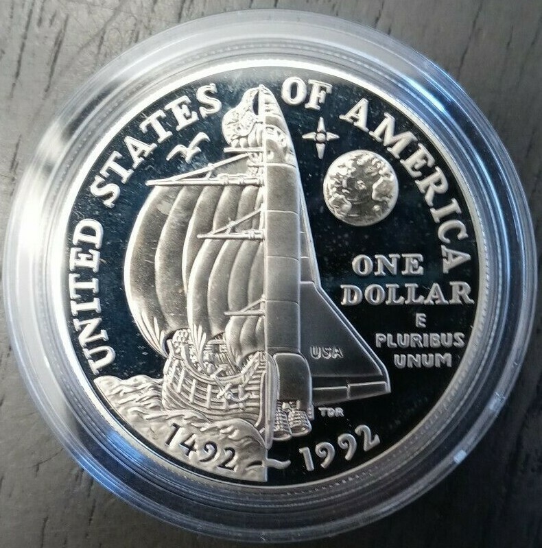 1992-P $1 Christopher Columbus Quincentenary Commemorative Silver