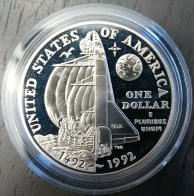 1992-P $1 Christopher Columbus Quincentenary Commemorative Silver