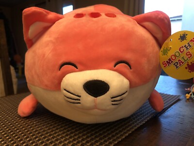 Smoochy Pals: Pink/Coral Cat Pillow Plush By Linzy Toys