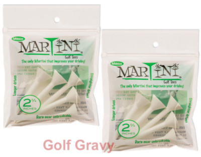 MARTINI Golf Tees - 2 packs of 5 White MIDSIZE Tees 2 3/4''