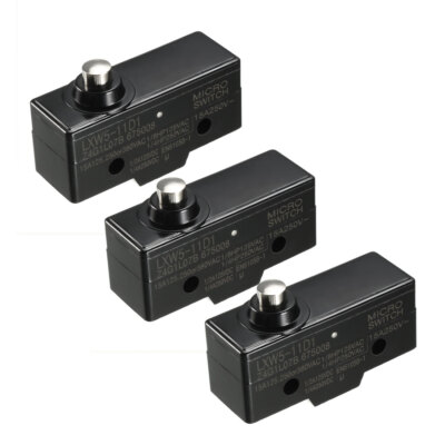 3Pcs LXW5-11D1 Short Reed Snap Button Lever Type Micro Limit Switches