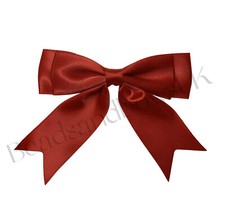 Christmas Red Bows Satin Ribbon Ready Made Double Bows x 5