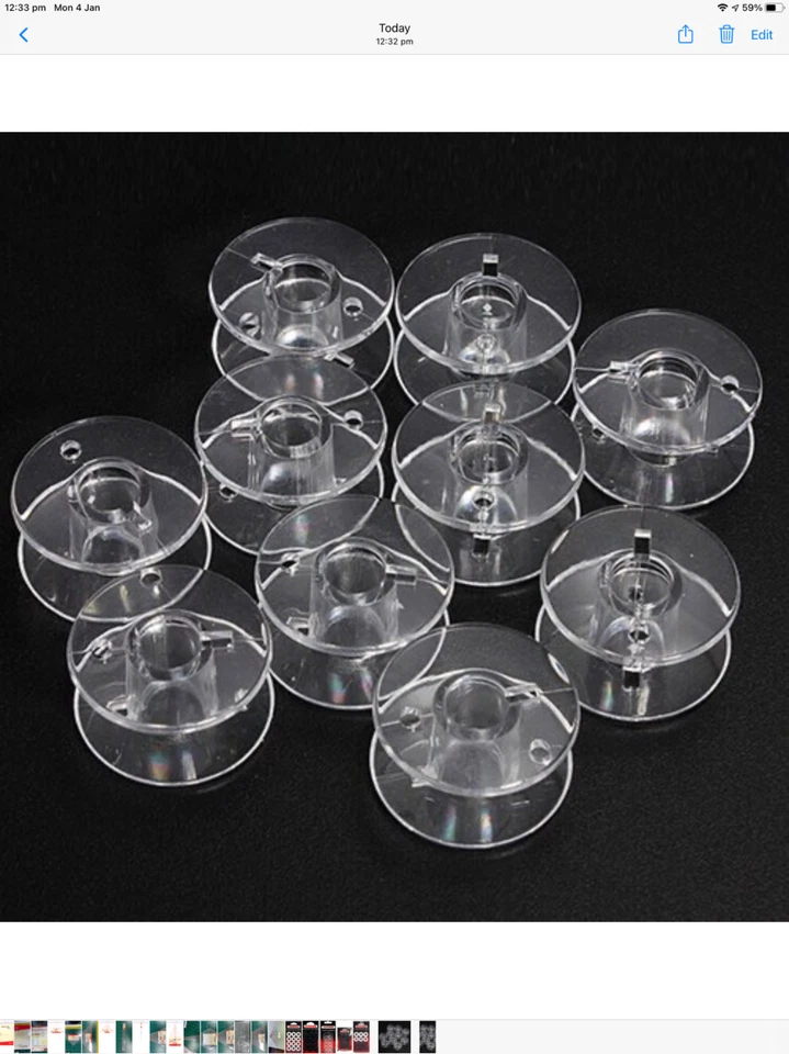 Janome Clear Bobbins x 10 - image 2 of 2