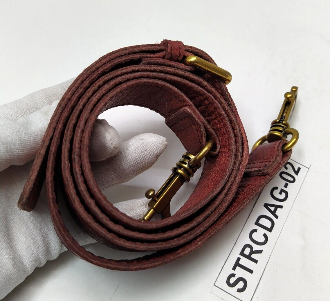 Adjustable Replacement Strap Maroon Leather Golds… - image 3