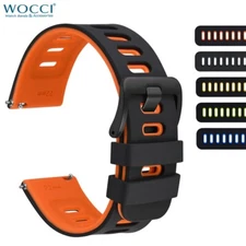 WOCCI Silicone Watch Straps 18mm 20mm 22mm Bracelet for Men Ladies Blue Green
