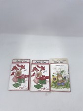 3 New Vintage Suzy  s Zoo Vintage Thank You Cards Present Flowers