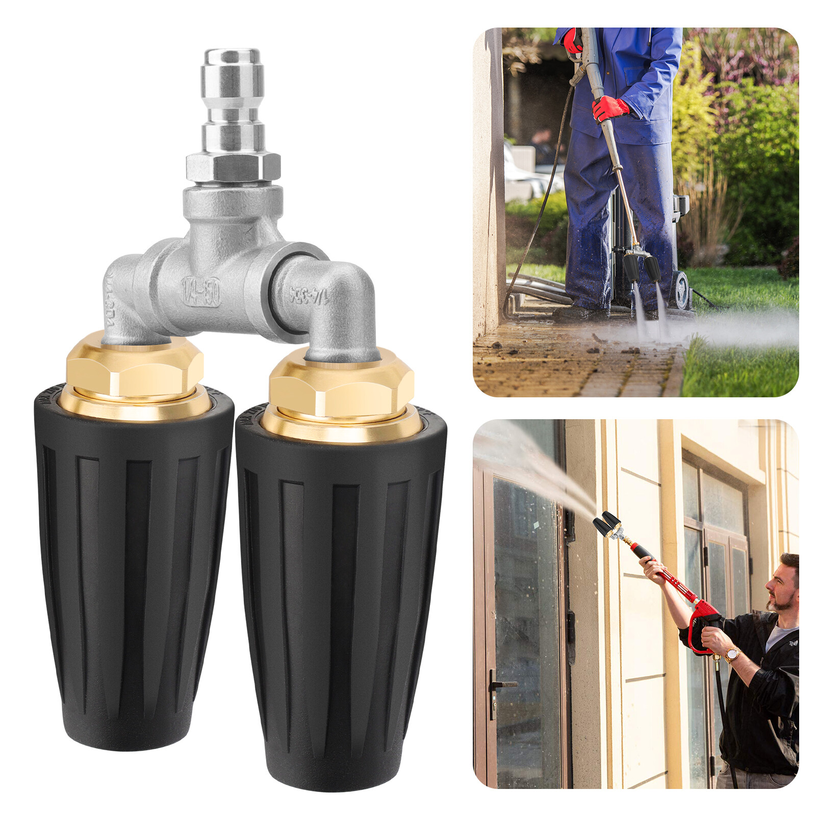 Dual Turbo Nozzle 360&deg; Rotating 4000 PSI for Pressure Washe