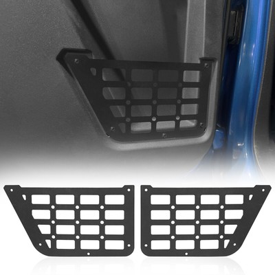 Pair Black Steel Rear Door Storage Pocket MOLLE Panel for 21-26 Ford Bronco 4DR