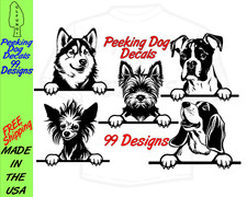 Peeking Dog Decal/ sticker/Dog Decals/ 6 year outdoor Vinyl/ Dog lover