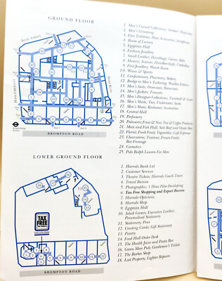 RARE Vtg 1994 Your Guide To Harrods London Dept Store Fold Out