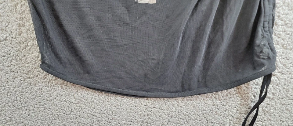 Falda cubierta de malla Aqua para mujer M negra cintura elástica cordón lateral izquierdo Foto 4 de 4