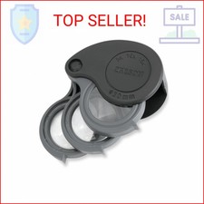 Carson TriView 5x/10x/15x Folding Loupe Magnifier with Built-in Case, 3-in-1 Por