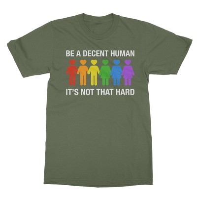 Be A Decent Human - Vibrant Unity And Heart Symbols Unisex T-Shirt