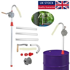 50" Rotary Hand Drum Barrel Syphon Self Priming Pump Diesel Transfer Fuel Oil UK
