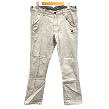 le coq sportif pants long pants slacks stretch logo embroidery 82 gray men's