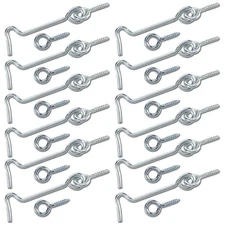 12 Sets 5" Heavy Zinc Plated Steel Hook & Eye Door Cabin Latch Farm Barn