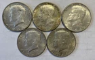 Lot of 5 1964 Kennedy 90% Silver Half Dollars  Denver Mint Fine to Very Fine A11