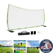 20x10 ft Portable Lacrosse  Basketball Backstop Net with Stakes and Sand Bags