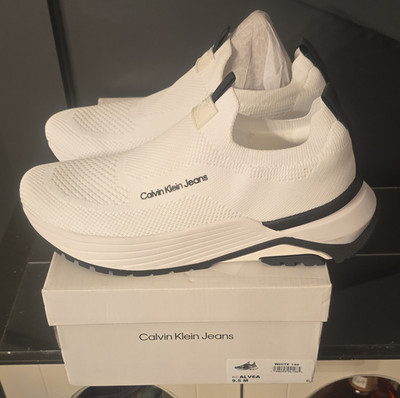Calvin Klein Jeans Alvea White Black Slip On Men's Sneaker