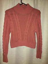 Aeropostale Women's Sweater Size Medium Cable Knit Mock-Neck Sweater