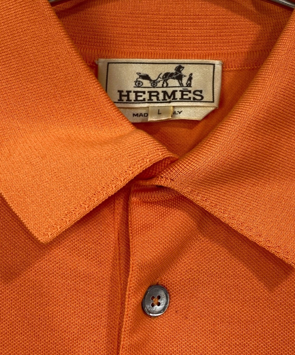 HERMES Pocket polo shirt / short-sleeved cut and sew Size: L