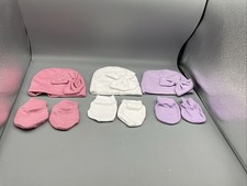 NEW Set of 3 Century Star Newborn Hats  Gloves Pink White Purple Cute
