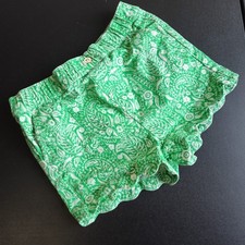 Crown  Ivy Kids Green White Paisley Print Scallop Hem Summer Shorts Girls 4T