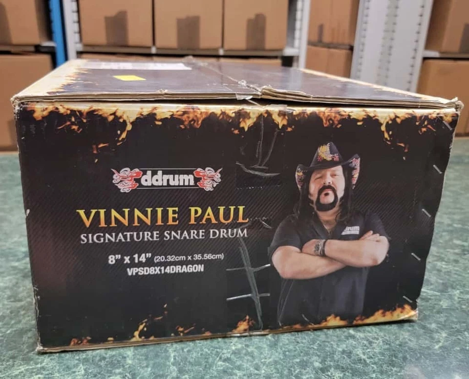 VINNIE PAUL (PANTERA, HELLYEAH) Hand Signed AUTOGRAPHED Snare DDrum DRAGON+BONUS - Image 2 of 4