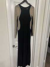 Stunning Women’s Formal Dress, By Escape, 16W, Black With Rhinestones