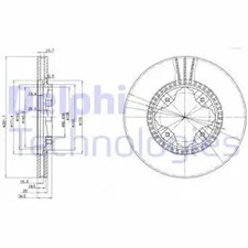 2x Bremsscheibe belüftet BG3063 DELPHI für HONDA ACCORD V Aerodeck ACCORD V