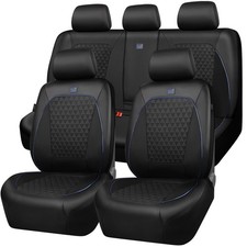 CAR PASS Leather Car Seat Covers Gel Wetsuit PU Full Set Seat Covers Waterproof